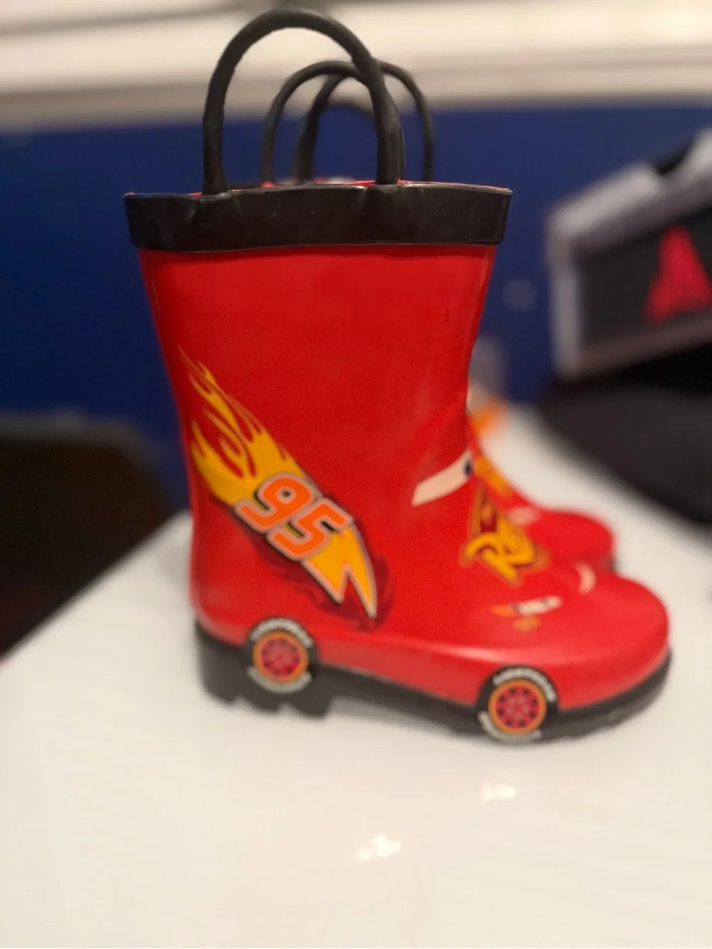 Kids Red 'Rust-eze' Lightning McQueen Rain Boots